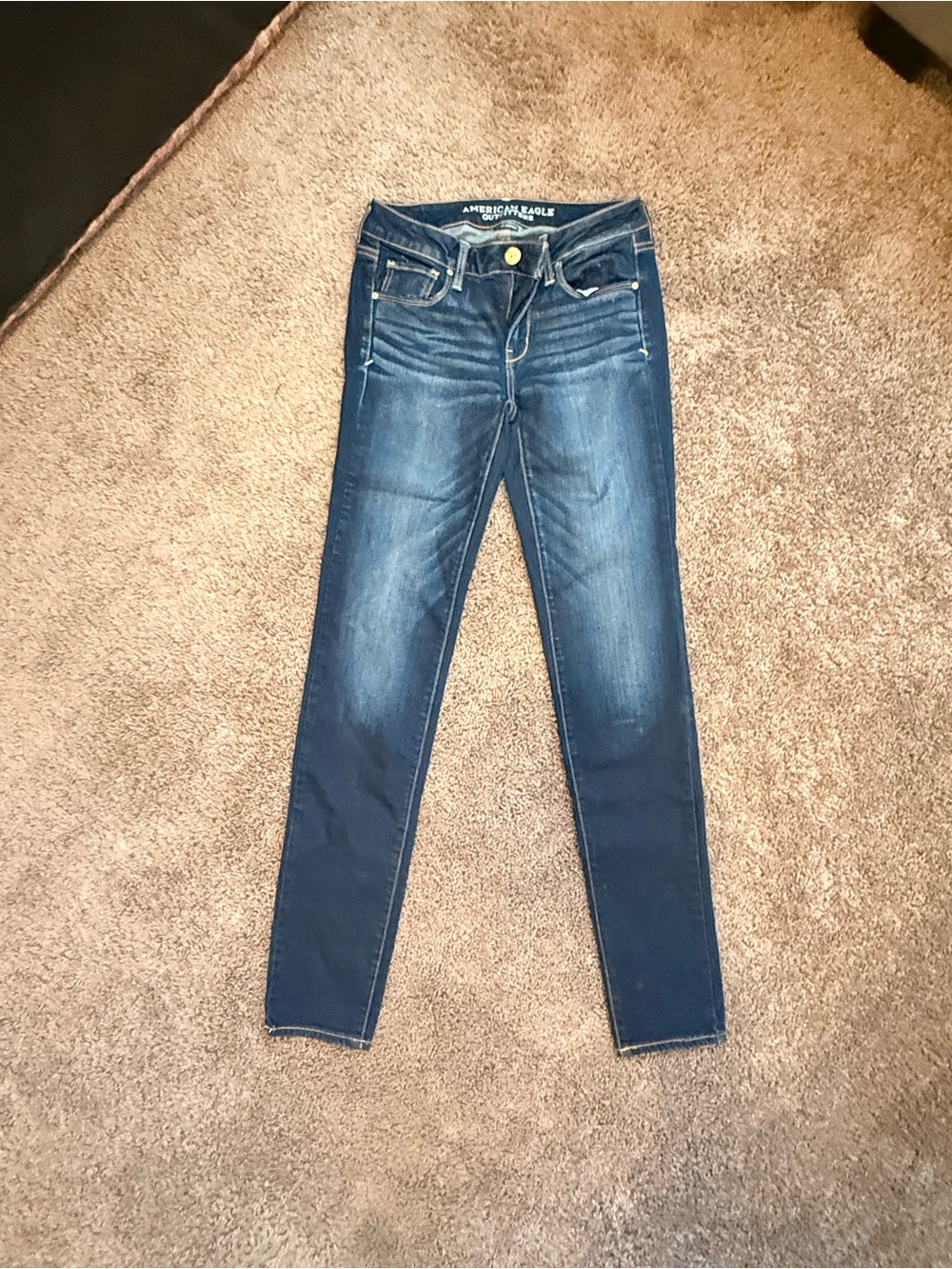 AE Women's Dark Blue X-LONG Skinny Jeans